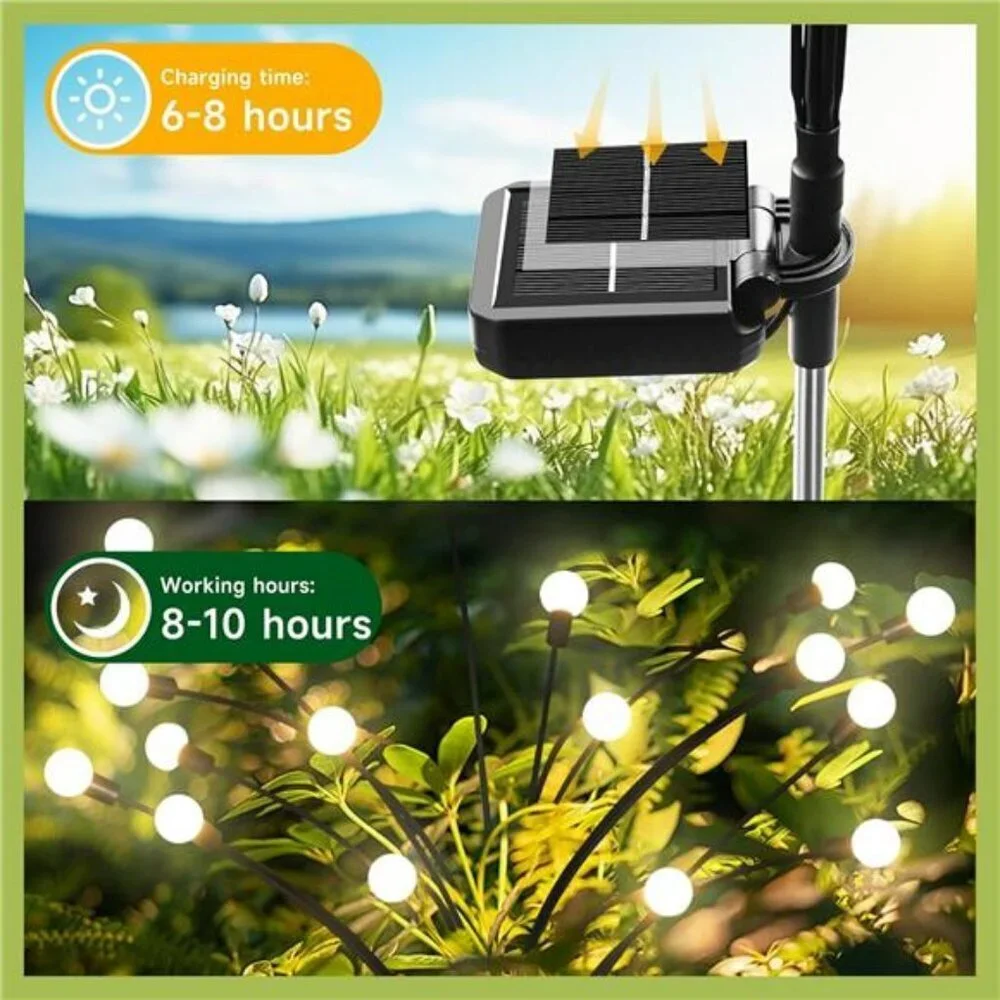 Solar Swaying Garden Lights Outdoor Waterproof Firefly Lights for Yard Patio Pat